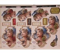 3 Sheets Debbi Moore Art Deco Decoupage Die Cuts (Just for You AD28)