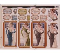 3 Sheets Debbi Moore Art Deco Decoupage Die Cuts (Wonderful Day AD39)