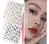 3 Sheets Face Gems for Womens, Face Gem Stickers, 3/4/5/6mm Rhinestones,Self-adhesive for Festivals Makeup Eye Gems, Eye Jewels, Tweezers - Hair Diamonds Stick on Halloween for Belly Arm Nail Body