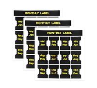 3 Sheets Foil Stamping Monthly Planner Tabs, Easy Peel Planner Stickers, Gold Index Tab Divider Stickers for Journals and Calendars, Self Adhesive Paper Tabs for Office Study Planners