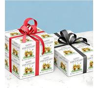 3 Sheets Happy Anniversary Wrapping Paper, We Were Meant to Bee Design Greetings Modern Present Wrap for Her Giftwrap to the Wonderful Wife Husband(Anniversary)