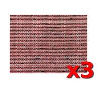 3 sheets of Red Brick Wall Cardboard - Vollmer 46042 - OO/HO decor - free post