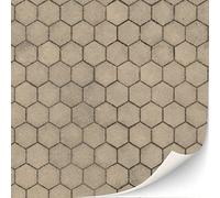 3 sheets of self-adhesive floor tiles for dollhouses, scale 1:12 (concrete hexagons)