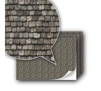 3 Sheets Self-Adhesive Decorative Film Roof Stones for Model Making in Scale 1:87 Scale H0 (UK: 3.5 mm Scale) (Roof Shingles Stone)