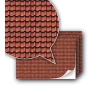 3 Sheets Self-Adhesive Decorative Film Roof Stones for Model Making in Scale 1:87 Scale H0 (UK: 3.5 mm Scale) (Roof Stones Tone 1)