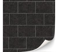 3 Sheets Self Adhesive Floor Tiles for Dollhouse 1:12 Scale (Black Tile Rectangular)