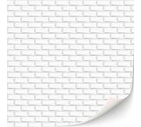 3 Sheets Self-Adhesive Wall Tiles - Bathroom & Kitchen Metro Tiles for Dollhouses, Scale 1:12 (White)