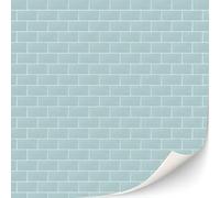 3 Sheets Self-Adhesive Wall Tiles for Dollhouses, Scale 1:12 - Bathroom, Kitchen, Metro Style (Pastel Turquoise)