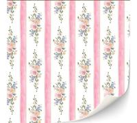 3 Sheets Self-Adhesive Wallpaper for Dollhouses Scale 1:12 Modern Wallpaper Art Deco Wallpaper Artdeco Wallpaper (Flower Bouquet)