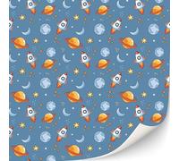 3 Sheets Self-Adhesive Wallpapers for Dollhouse 1:12 Scale (Rockets 1)
