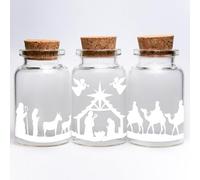3 Sheets White Christmas Nativity Scene Waterproof Stickers Christmas Stickers for Glass Decal Glass Decorations Xmas Decors