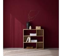 3-Shelf Bookcase With 6 Compartments Natural - Sweeek