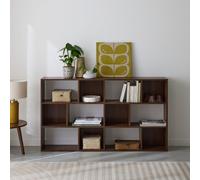 3-Shelf Bookshelf With 12 Compartments Walnut - Sweeek