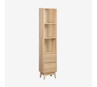 3-Shelf Storage Column Wood Decor With 2 Drawers Natural - Sweeek