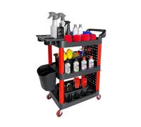 3 Shelf Storage Organizer,Rolling Tool Cart with Wheels,Garage Tool Service Cart Handle,for Mechanics Garage Car Detailing(Style 2)