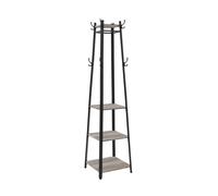 VASAGLE LCR080B02 Coat Rack, Cloakroom, Clothes Rack with 3 Tier Shelf, Hooks and Rails, Steel Frame, Industrial Style, Greige and Black, LCR080B02