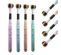 3-Sided Toothbrush 8-Piece Set, 360° Cleaning Ultra-Soft Bristles, 3-Head Multi-Angle Dental Brush for Travel & Daily Oral Care (4pc)