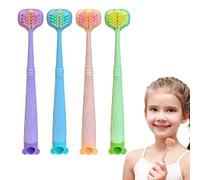 3 Sided Toothbrush Kids, 4 Pcs Autism Toothbrush for Autistic Children, Sensory Toothbrushes Kids 3-12 Deep Cleaning Efficient Oral Care with 3 Sided Design