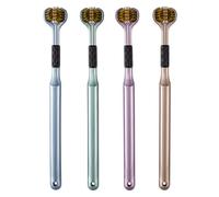 3 Sided Toothbrush - Three Bristle Travel Toothbrush for Deep Cleaning Each Toot, 7.87 Inches Three-Sided Soft Bristle Toothbrush with A Tongue Scraper On The Back, Ergonomic Handle, Random Color