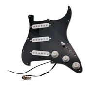 3 Single-coil Pickups Electric Guitar Accessories 7-Way Type Fully Loaded Prewired Pickguard(Bk White)