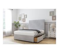 (3' Single, Sliver) Comfort Denver Naples Divan Bed Base 2 Drawers Same Side 26" Strutted Headboard
