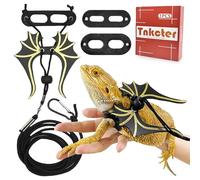3 Size Pack Dinosaur Wing Lizard Leashes & Harnesses- Adjustable Harness & Leash Set for Bearded Dragons, Iguana Leash & Other Reptiles，Tnkcter