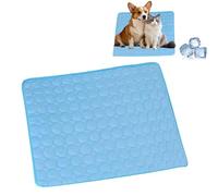 3 Sizes Dog Cooling Mats, 62/70/100cm Cooling Mat for Dogs, Pet Cool Mat, Coolings Mat for Dogs Cat, Ice Blanket Mat Keep Dog Cat Cool In Hot Summer, for Indoor Outdoor Car Home (blue XL 100 * 75cm)