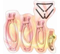 3 Sizes Male Penis Fufu Clips with Adjustable Chastity Belt, Cock Device for Men Cross-Dressing -UKHA26 (Z:Pink)