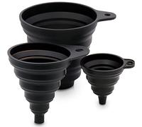 3 Sizes of Kitchen Funnel Set, Food Grade Funnels for Filling Bottles, Premium Silicone Collapsible Funnel for Transferring Liquid, Powder Transfer, Large Wide Mouth Canning Funnel, Small Funnel