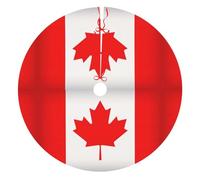 3 Sizes Of Thickened Canadian Flag Print Christmas Tree Skirts,Suitable For Christmas Tree Holiday Party Decoration.