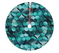 3 Sizes Of Thickened Mermaid Fish Scale Print Print Christmas Tree Skirts,Suitable For Christmas Tree Holiday Party Decoration.