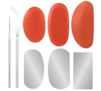 3 Sizes Rubber Pottery Clay Ribs & 3 Pcs Stainless Steel Pottery Clay Sculpture Scraper & 1 Clay Ceramic Needle & 1 Pottery Sculpture Feather Wire Texture Tool for Sculpture Pottery