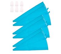 3 Sizes Silicone Pastry Bags, 12inch 14inch 16inch Each 2 Reusable Icing Piping Bags Baking Frosting Cookie Cake Decorating Bags with 6 Icing Couplers for Standard Tips, Blue