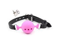 3 Sizes Soft Safety Silicone Mouth Gag BDSM Bondage Slave Ball with Lock Erotic Sex Toys for Woman Couples Adult Sex Games Black Pink M
