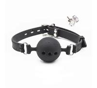 3 Sizes Soft Safety Silicone Mouth Gag BDSM Bondage Slave Ball with Lock Erotic Sex Toys for Woman Couples Adult Sex Games Black L
