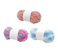 3 Skeins 50g Sparkly Scrubby Yarn for Dishcloths 100% Polyester Yarn Quick Dry Dishcloth Crochet Knitting Yarn Assorted Color Scrubby Crochet Yarn