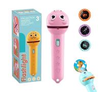 3 Slide Films Projection Torch Light Toy-24 Random Patterns, Projector Flashlights For Kids, Torch And Projector Bedtime Night Light, Educational Picture Learning Light Visual Toy(Yellow)