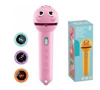 3 Slide Films Projection Torch Light Toy-24 Random Patterns, Reusable Projection Torch Transform Enchanting Wonderland, Creative Story Beam Fun Entertainment Gift (Pink)