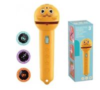 3 Slide Films Projection Torch Light Toy-24 Random Patterns, Reusable Projection Torch Transform Enchanting Wonderland, Creative Story Beam Fun Entertainment Gift (Yellow)