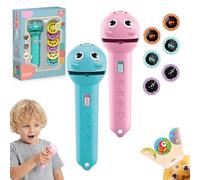 3 Slide Films Projection Torch Light Toy-48 Random Patterns, Torch Projector Flashlight for Kids, Endless Learning Flashlight Projector, with Creative Story Beam, Fun Entertainment Gift (#2pcs1)