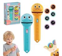 3 Slide Films Projection Torch Light Toy-48 Random Patterns, Torch Projector Flashlight for Kids, Endless Learning Flashlight Projector, with Creative Story Beam, Fun Entertainment Gift (#2pcs3)