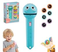 3 Slide Films Projection Torch Light Toy-48 Random Patterns, Torch Projector Flashlight for Kids, Endless Learning Flashlight Projector, with Creative Story Beam, Fun Entertainment Gift (blue)