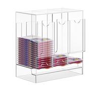 3-Slot Acrylic Booster Storage Case, Transparent Card Dispenser Holder, Stackable Card Display Collection Box for Home Bedroom Dorm Shelf