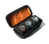 3 SLOTHard Watch Roll Travel Case, Zipper Case Storage and Organizer for Men and Women, with anti-move watch pillow (Black 3slot)