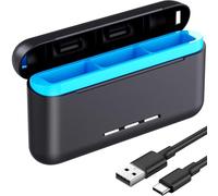 3 Slots Battery Charger with Smart Power Indicator Storage Charging Box Battery Charging Case Compatible for GoPro Hero 12/11/10/9