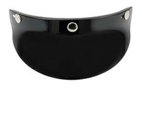 3-Snap Helmet Visor Peak Sun Shade for Open Face Jet Motorbike - Anti Glare Windproof PC Material Black 250mm