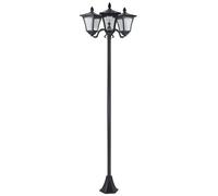 3-Solar Powered Lamp Post, IP44, 51.5Lx47Wx182.5H cm-Black