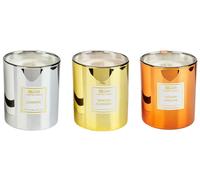 3 Soy Wax Scented Candles Golden Apple Pie / Jasmine / Winter Sunshine METALLIC