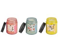 Beliani Set Of 3 Scented Candles Fruity Bloom Soy Wax Oriental Notes Herb Notes Floral Notes