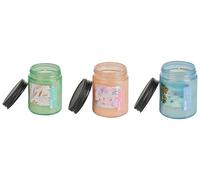 Beliani Set of 3 Scented Candles FRUITY BLOOM Soy Wax Fresh Notes Floral Notes, Pink